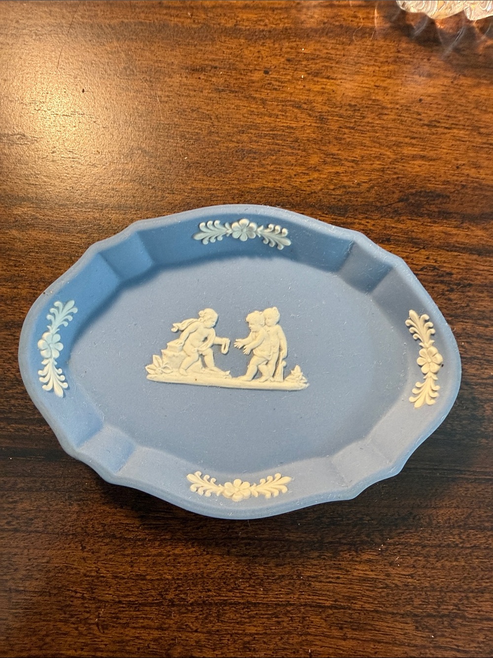Wedgwood Matte Blue Jasperware Style Oval Dish